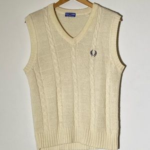 Vintage Fred Perry Wool Cable Knit Sweater Vest